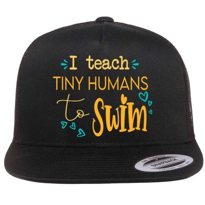 cool swim coach I teach tiny humans to swim swimming teacher Flat Bill Trucker Hat