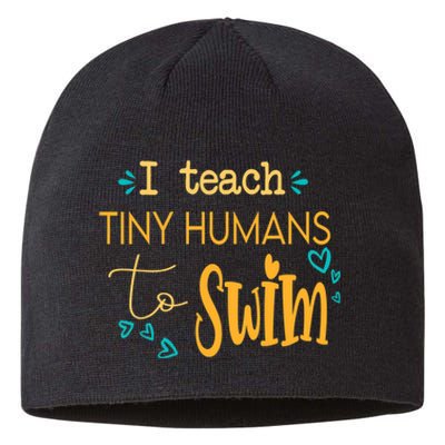 cool swim coach I teach tiny humans to swim swimming teacher Sustainable Beanie