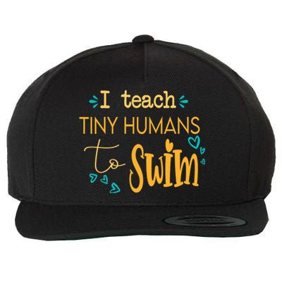 cool swim coach I teach tiny humans to swim swimming teacher Wool Snapback Cap