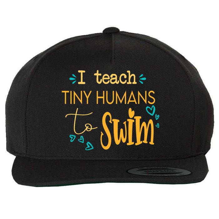 cool swim coach I teach tiny humans to swim swimming teacher Wool Snapback Cap