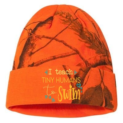 cool swim coach I teach tiny humans to swim swimming teacher Kati Licensed 12" Camo Beanie