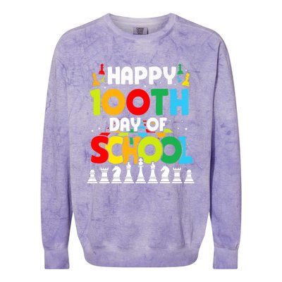 Chess Stuff Chess Club Chess Merch 100th Day Of School Chess Gift Colorblast Crewneck Sweatshirt