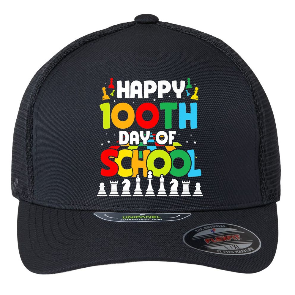 Chess Stuff Chess Club Chess Merch 100th Day Of School Chess Gift Flexfit Unipanel Trucker Cap