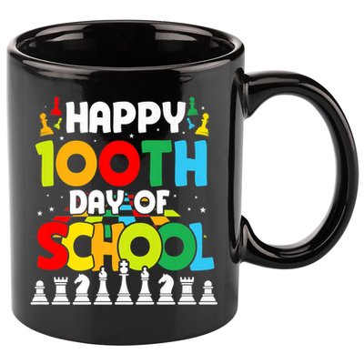 Chess Stuff Chess Club Chess Merch 100th Day Of School Chess Gift 11oz C Handle Ceramic Mug