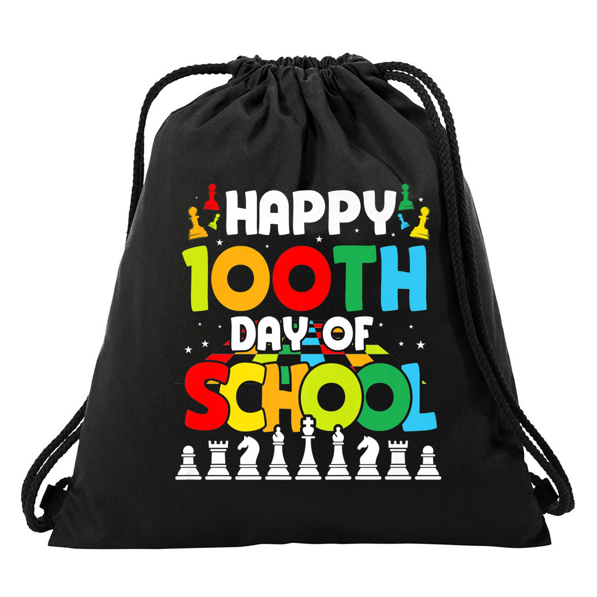 Chess Stuff Chess Club Chess Merch 100th Day Of School Chess Gift Drawstring Bag