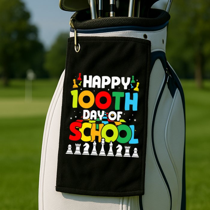 Chess Stuff Chess Club Chess Merch 100th Day Of School Chess Gift Golf Towel