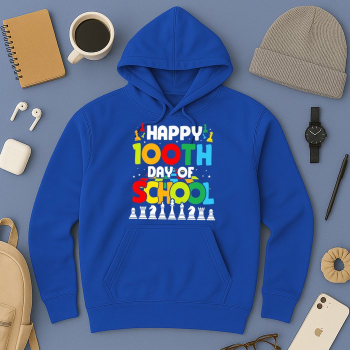 Chess Stuff Chess Club Chess Merch 100th Day Of School Chess Gift Hoodie