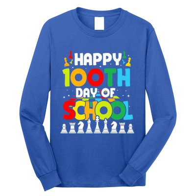 Chess Stuff Chess Club Chess Merch 100th Day Of School Chess Gift Long Sleeve Shirt