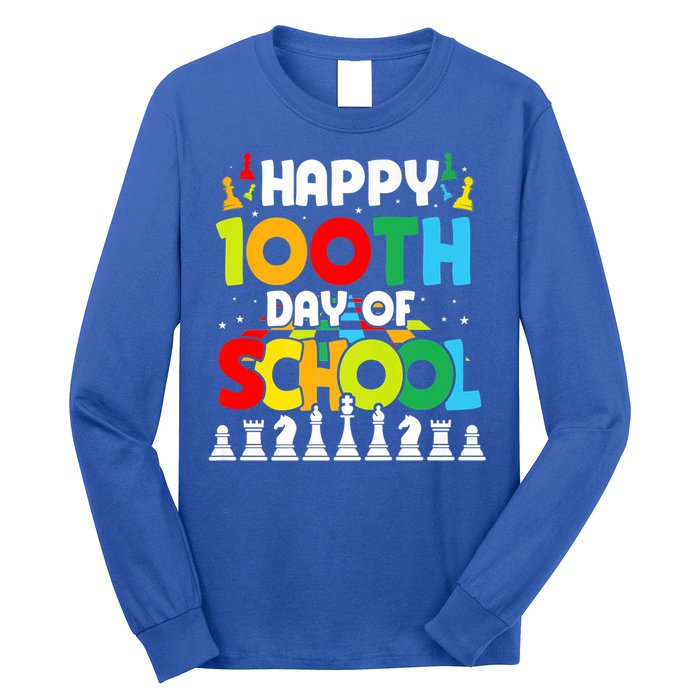 Chess Stuff Chess Club Chess Merch 100th Day Of School Chess Gift Long Sleeve Shirt