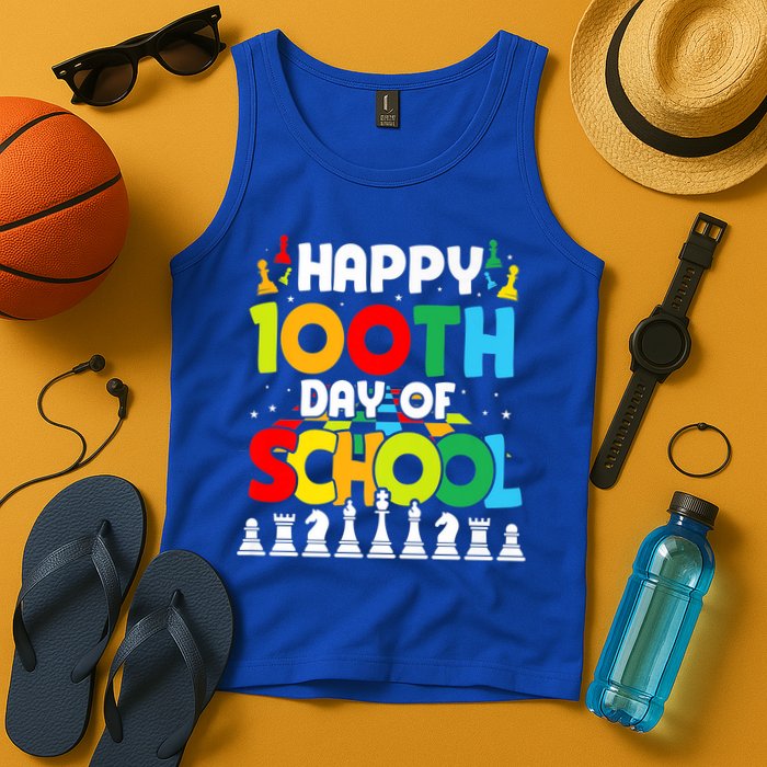 Chess Stuff Chess Club Chess Merch 100th Day Of School Chess Gift Tank Top