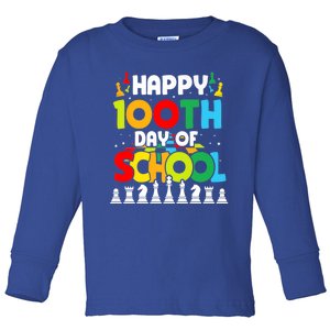 Chess Stuff Chess Club Chess Merch 100th Day Of School Chess Gift Toddler Long Sleeve Shirt