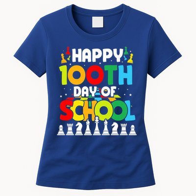 Chess Stuff Chess Club Chess Merch 100th Day Of School Chess Gift Womens T-Shirt