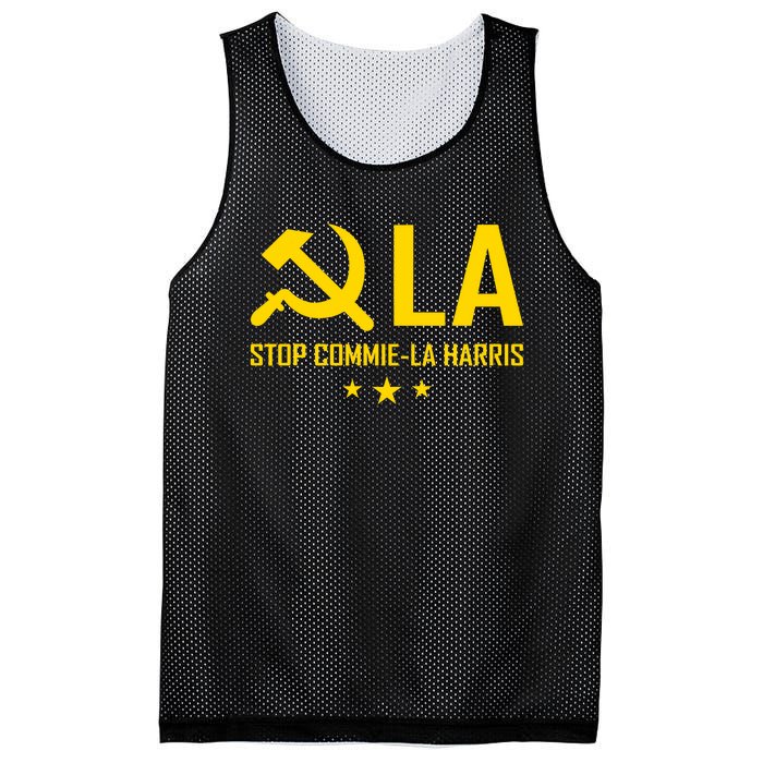 Commiela Stop Commie La Harris Stop Kamala Trump 2024 Mesh Reversible Basketball Jersey Tank