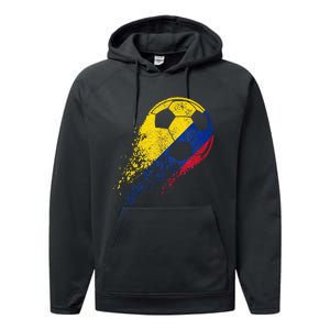 Colombia Soccer Colombian Flag Pride Soccer Player Performance Fleece Hoodie