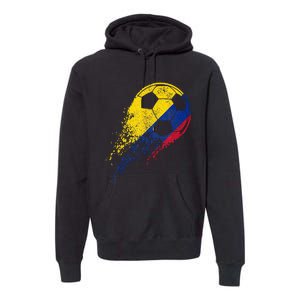 Colombia Soccer Colombian Flag Pride Soccer Player Premium Hoodie