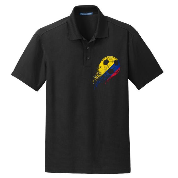 Colombia Soccer Colombian Flag Pride Soccer Player Dry Zone Grid Polo