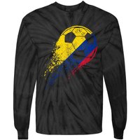 Colombia Soccer Colombian Flag Pride Soccer Player Tie-Dye Long Sleeve Shirt