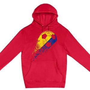 Colombia Soccer Colombian Flag Pride Soccer Player Premium Pullover Hoodie