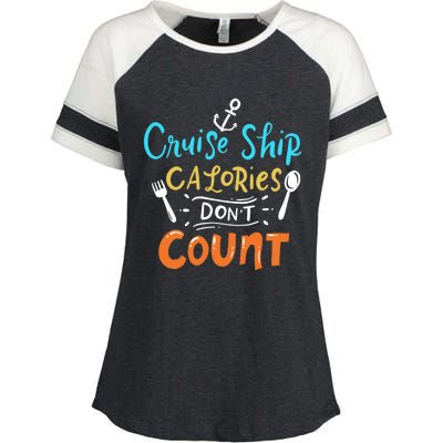 Cruise Ship Calories Don't Count Enza Ladies Jersey Colorblock Tee