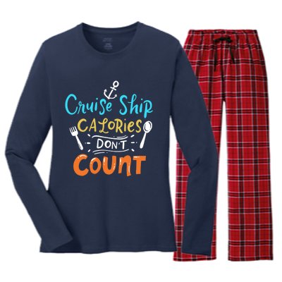 Cruise Ship Calories Don't Count Women's Long Sleeve Flannel Pajama Set 