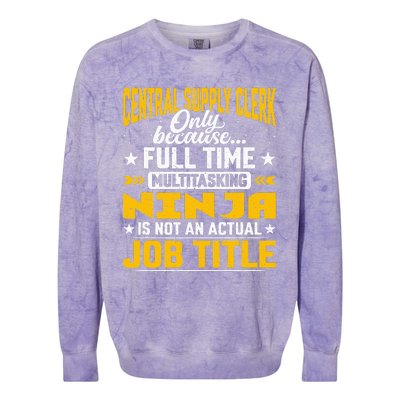 Central Supply Clerk Job Title Funny Central Supply Worker Colorblast Crewneck Sweatshirt