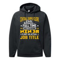 Central Supply Clerk Job Title Funny Central Supply Worker Performance Fleece Hoodie