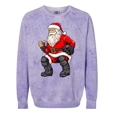 Christmas Santa Claus Dunking A Baseball Funny Xmas Cute Gift Colorblast Crewneck Sweatshirt