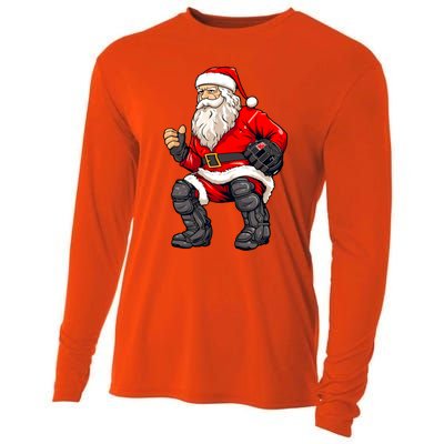 Christmas Santa Claus Dunking A Baseball Funny Xmas Cute Gift Cooling Performance Long Sleeve Crew