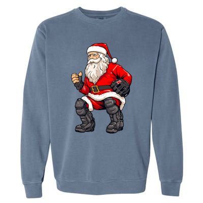 Christmas Santa Claus Dunking A Baseball Funny Xmas Cute Gift Garment-Dyed Sweatshirt