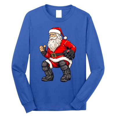 Christmas Santa Claus Dunking A Baseball Funny Xmas Cute Gift Long Sleeve Shirt