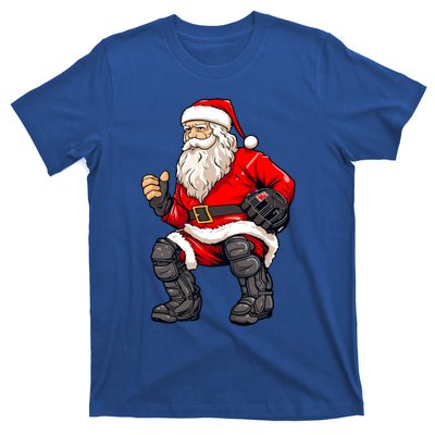 Christmas Santa Claus Dunking A Baseball Funny Xmas Cute Gift T-Shirt