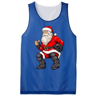 Christmas Santa Claus Dunking A Baseball Funny Xmas Cute Gift Mesh Reversible Basketball Jersey Tank