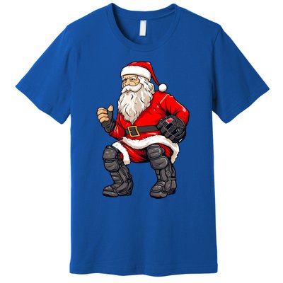 Christmas Santa Claus Dunking A Baseball Funny Xmas Cute Gift Premium T-Shirt