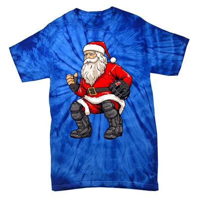 Christmas Santa Claus Dunking A Baseball Funny Xmas Cute Gift Tie-Dye T-Shirt