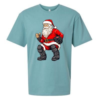 Christmas Santa Claus Dunking A Baseball Funny Xmas Cute Gift Sueded Cloud Jersey T-Shirt