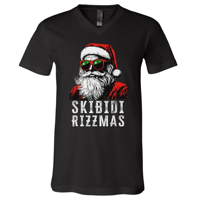 Christmas Santa Claus Merry Rizz Mas Sigmas V-Neck T-Shirt