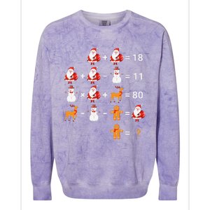 Christmas Santa Claus Fraction Cute Xmas Cookie Math Teacher Colorblast Crewneck Sweatshirt