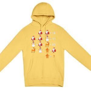 Christmas Santa Claus Fraction Cute Xmas Cookie Math Teacher Premium Pullover Hoodie