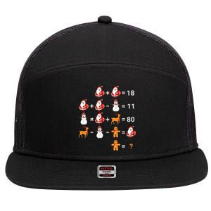 Christmas Santa Claus Fraction Cute Xmas Cookie Math Teacher 7 Panel Mesh Trucker Snapback Hat