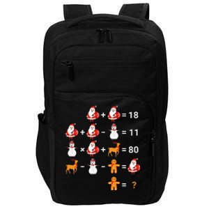 Christmas Santa Claus Fraction Cute Xmas Cookie Math Teacher Impact Tech Backpack