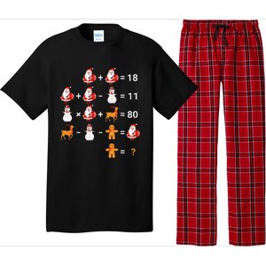 Christmas Santa Claus Fraction Cute Xmas Cookie Math Teacher Pajama Set