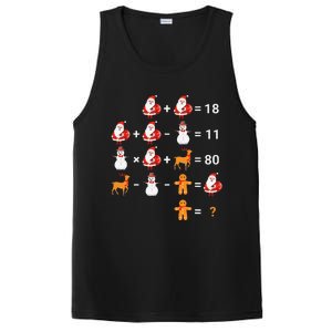 Christmas Santa Claus Fraction Cute Xmas Cookie Math Teacher PosiCharge Competitor Tank