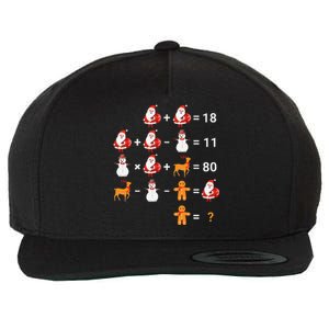 Christmas Santa Claus Fraction Cute Xmas Cookie Math Teacher Wool Snapback Cap