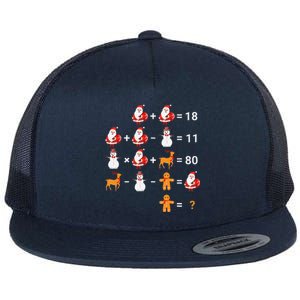 Christmas Santa Claus Fraction Cute Xmas Cookie Math Teacher Flat Bill Trucker Hat