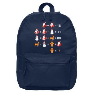 Christmas Santa Claus Fraction Cute Xmas Cookie Math Teacher 16 in Basic Backpack