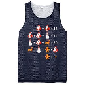 Christmas Santa Claus Fraction Cute Xmas Cookie Math Teacher Mesh Reversible Basketball Jersey Tank