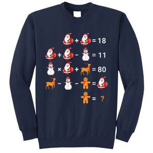 Christmas Santa Claus Fraction Cute Xmas Cookie Math Teacher Tall Sweatshirt