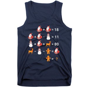 Christmas Santa Claus Fraction Cute Xmas Cookie Math Teacher Tank Top