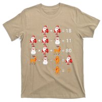 Christmas Santa Claus Fraction Cute Xmas Cookie Math Teacher T-Shirt