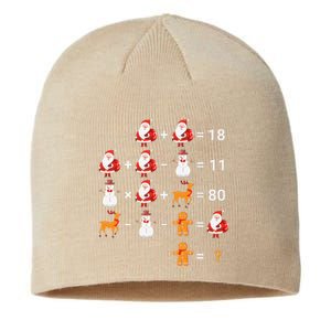 Christmas Santa Claus Fraction Cute Xmas Cookie Math Teacher Sustainable Beanie